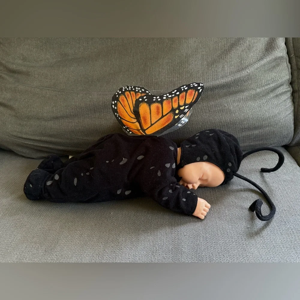 Vintage 1998 Anne Geddes monarch butterfly sleeping‎ baby doll